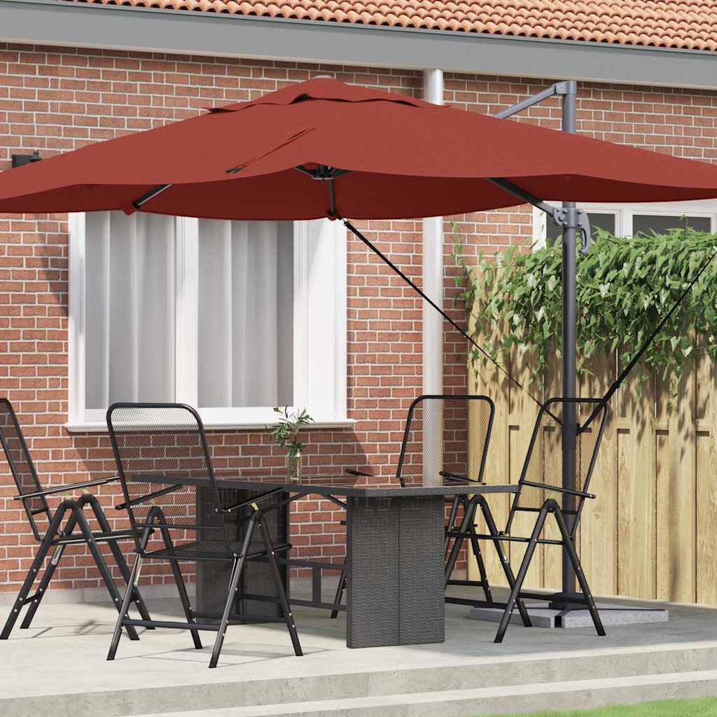 Parasol Terracotta 351 x 250 x 260 cm Polyester en Aluminium is nu te koop bij PeponiXL, paradijselijk wonen!