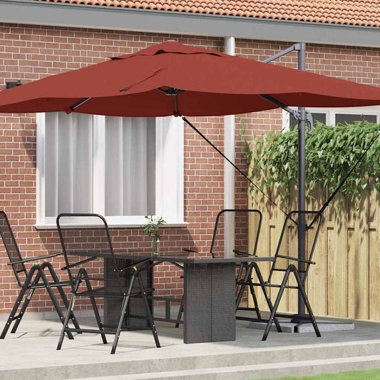 Parasol Terracotta 351 x 250 x 260 cm Polyester en Aluminium is nu te koop bij PeponiXL, paradijselijk wonen!