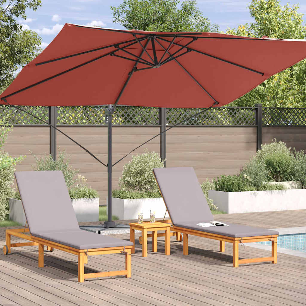 Parasol Terracotta 351 x 250 x 260 cm Polyester en Aluminium is nu te koop bij PeponiXL, paradijselijk wonen!