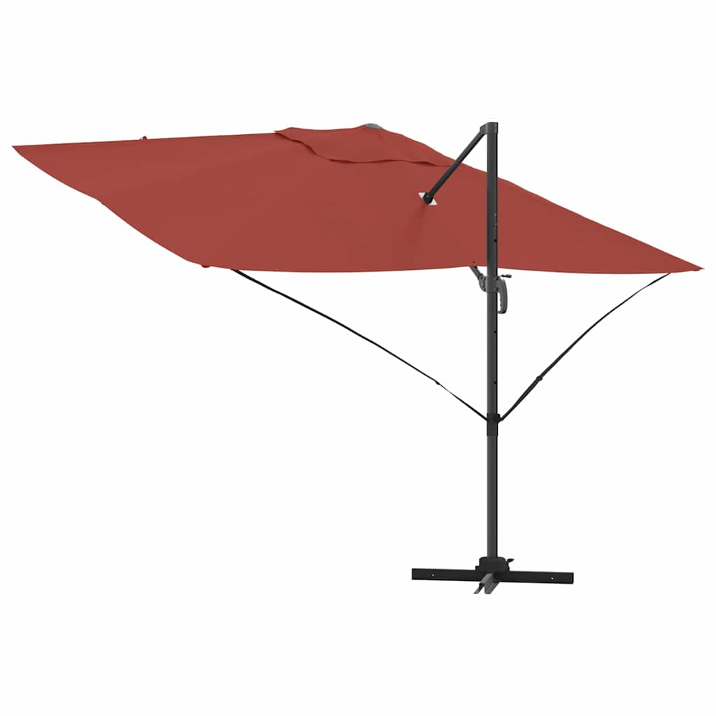 Parasol Terracotta 351 x 250 x 260 cm Polyester en Aluminium is nu te koop bij PeponiXL, paradijselijk wonen!