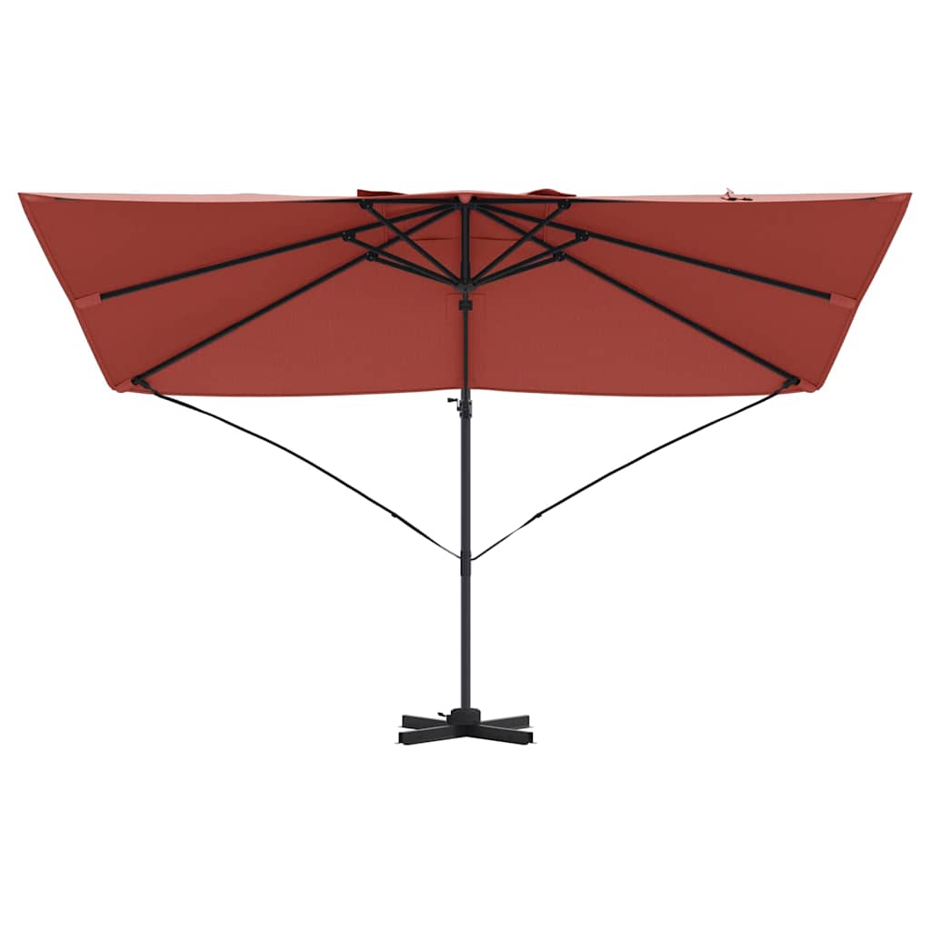 Parasol Terracotta 351 x 250 x 260 cm Polyester en Aluminium is nu te koop bij PeponiXL, paradijselijk wonen!