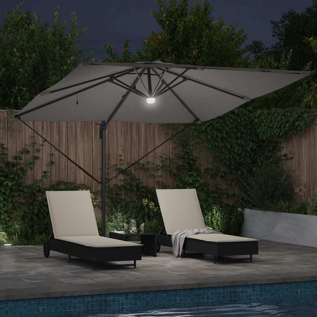 Roma Parasol met LED-striplichten Antraciet 286 x 284 x 270 cm is nu te koop bij PeponiXL, paradijselijk wonen!