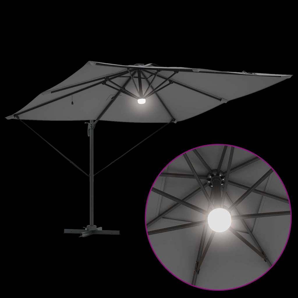 Roma Parasol met LED-striplichten Antraciet 286 x 284 x 270 cm is nu te koop bij PeponiXL, paradijselijk wonen!
