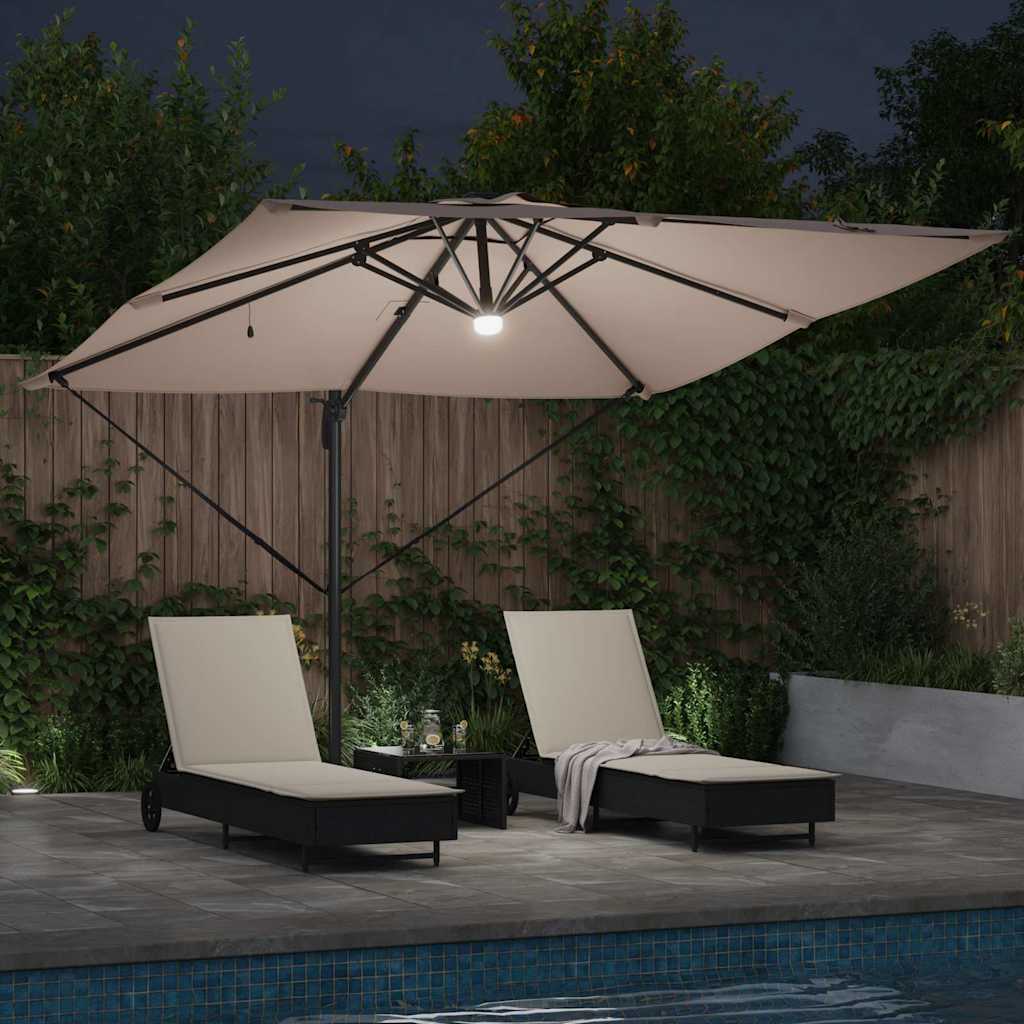 Roma Parasol Taupe 286 x 284 x 270 cm Aluminium en Polyester is nu te koop bij PeponiXL, paradijselijk wonen!