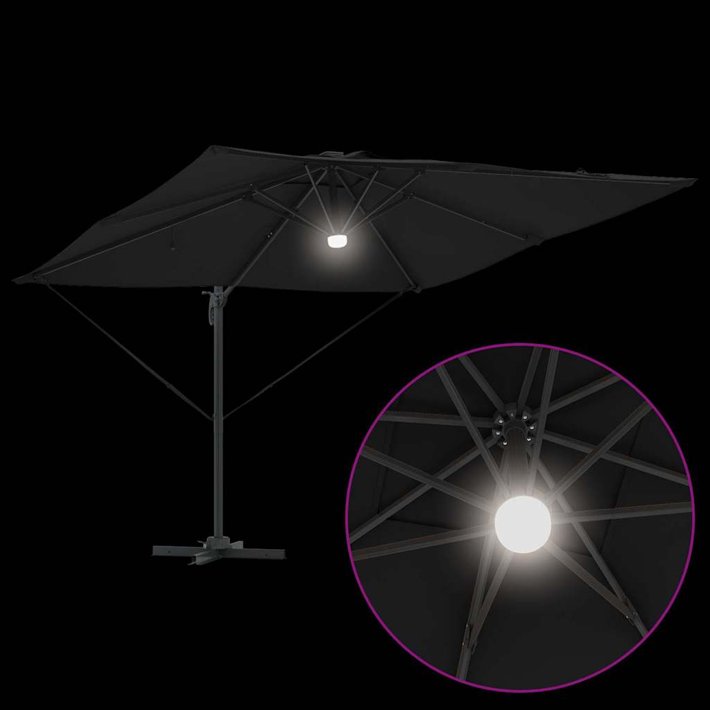 Roma Parasol Zwart 286 x 284 x 270 cm Aluminium en Polyester is nu te koop bij PeponiXL, paradijselijk wonen!
