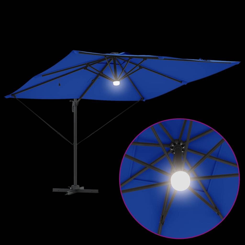 Roma Parasol Blauw 286 x 284 x 270 cm Aluminium en Polyester is nu te koop bij PeponiXL, paradijselijk wonen!