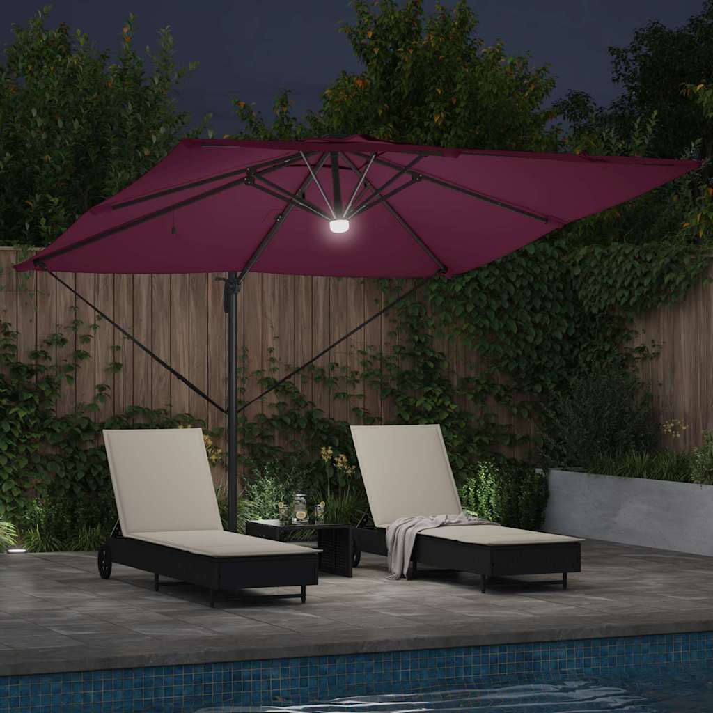Roma Parasol Rood 286 x 284 x 270 cm Aluminium en Polyester is nu te koop bij PeponiXL, paradijselijk wonen!