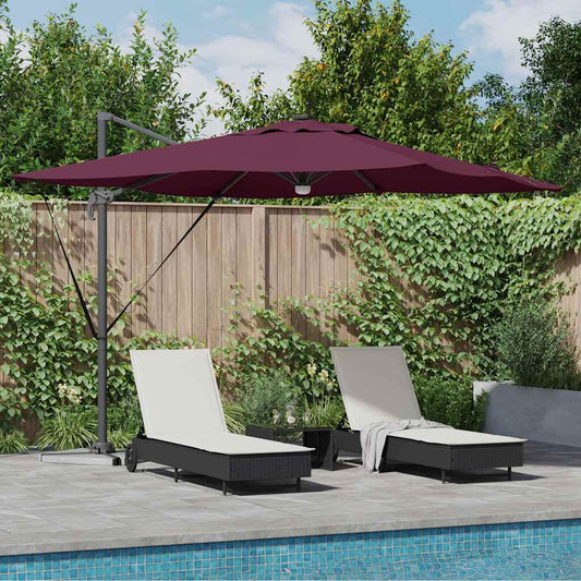 Roma Parasol Rood 286 x 284 x 270 cm Aluminium en Polyester is nu te koop bij PeponiXL, paradijselijk wonen!