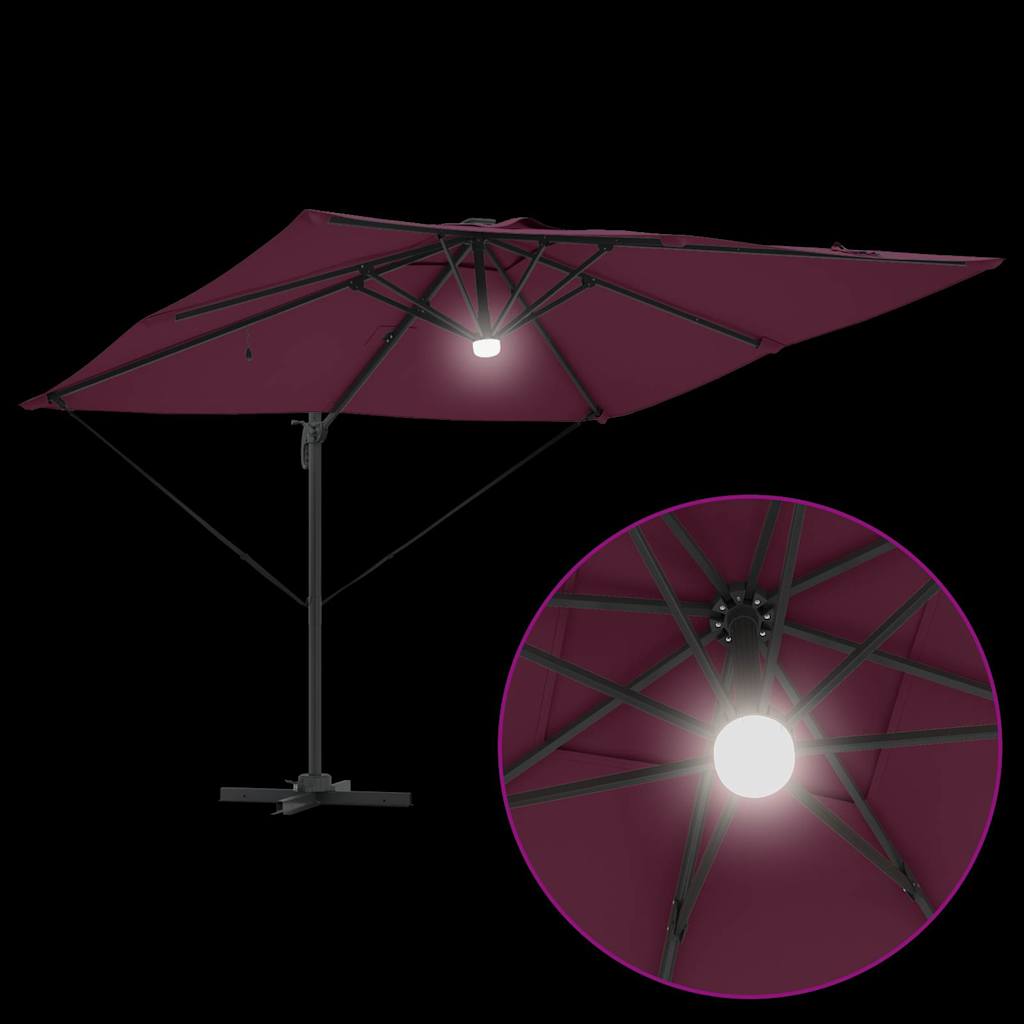 Roma Parasol Rood 286 x 284 x 270 cm Aluminium en Polyester is nu te koop bij PeponiXL, paradijselijk wonen!