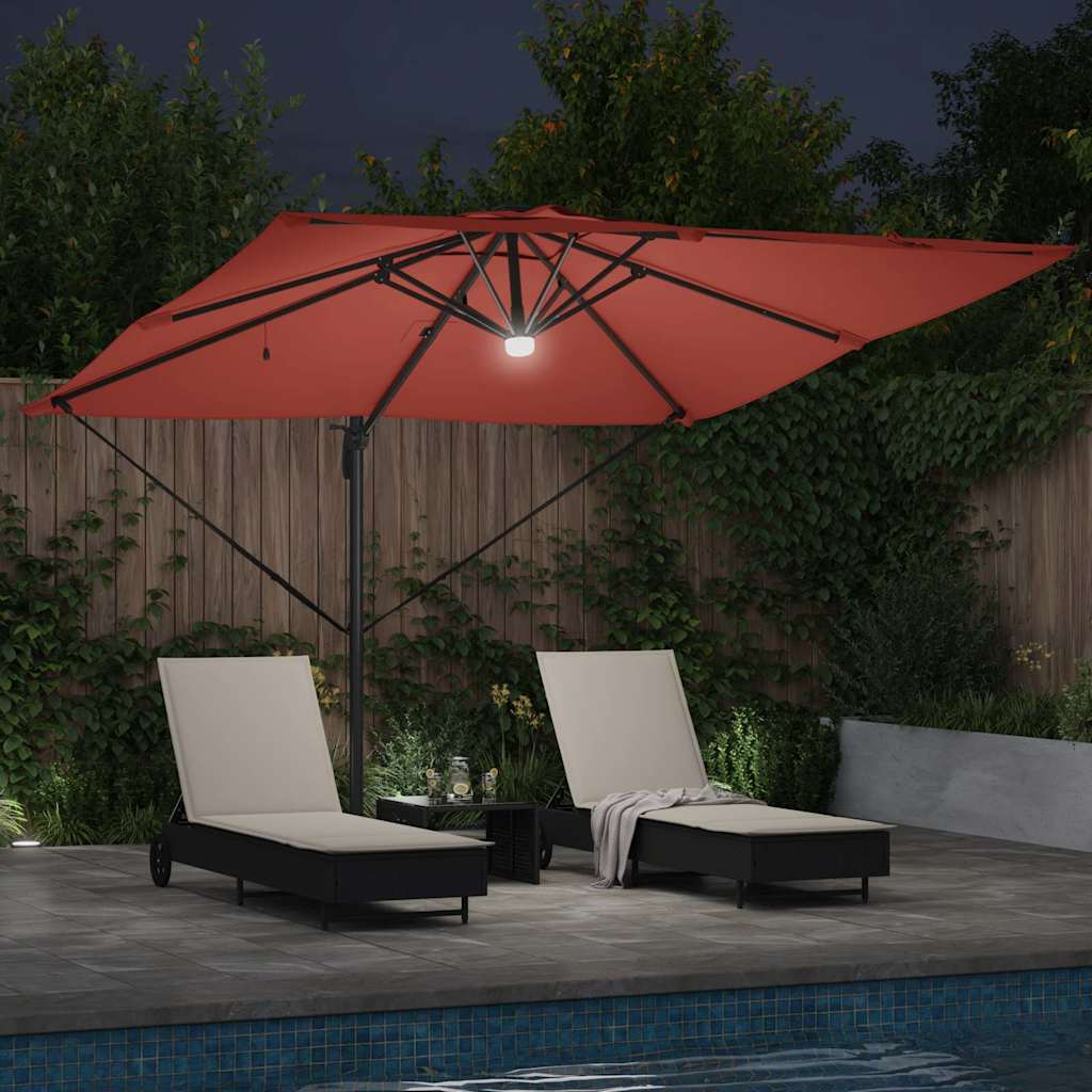 Roma Parasol Rood 286 x 284 x 270 cm Aluminium en Polyester is nu te koop bij PeponiXL, paradijselijk wonen!