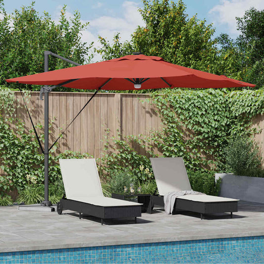 Roma Parasol Rood 286 x 284 x 270 cm Aluminium en Polyester is nu te koop bij PeponiXL, paradijselijk wonen!
