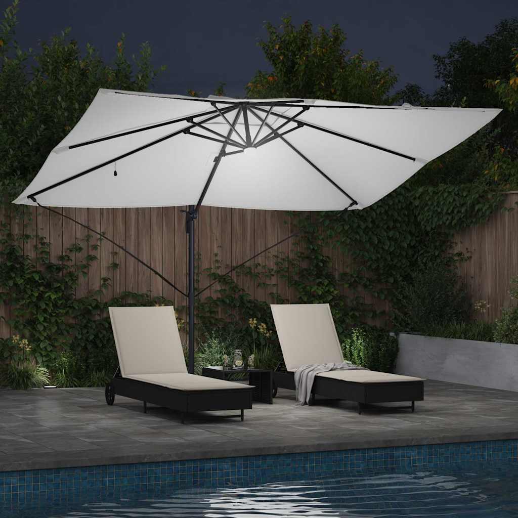 Parasol Zand 351 x 250 x 253 cm Polyester en Aluminium is nu te koop bij PeponiXL, paradijselijk wonen!