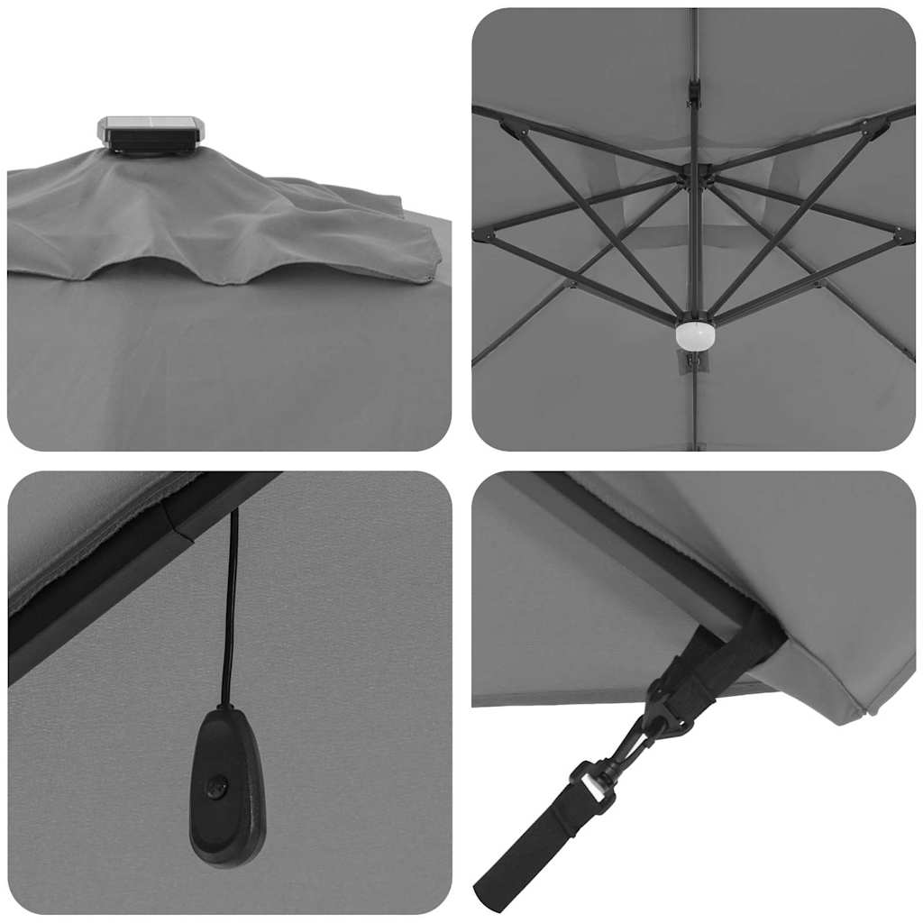 Parasol Antraciet 351 x 250 x 253 cm Polyester en Aluminium is nu te koop bij PeponiXL, paradijselijk wonen!