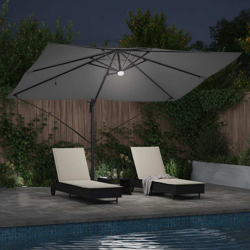 Parasol Antraciet 351 x 250 x 253 cm Polyester en Aluminium is nu te koop bij PeponiXL, paradijselijk wonen!