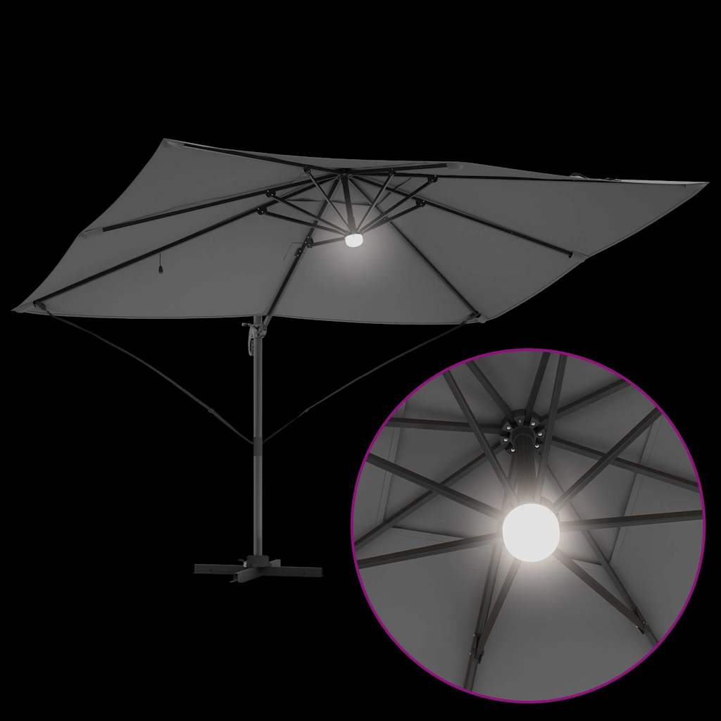 Parasol Antraciet 351 x 250 x 253 cm Polyester en Aluminium is nu te koop bij PeponiXL, paradijselijk wonen!