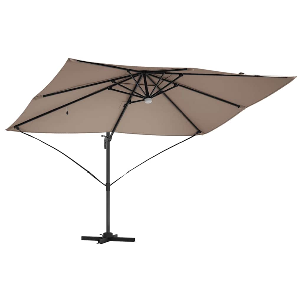 Parasol Taupe 351 x 250 x 253 cm Polyester en Aluminium is nu te koop bij PeponiXL, paradijselijk wonen!