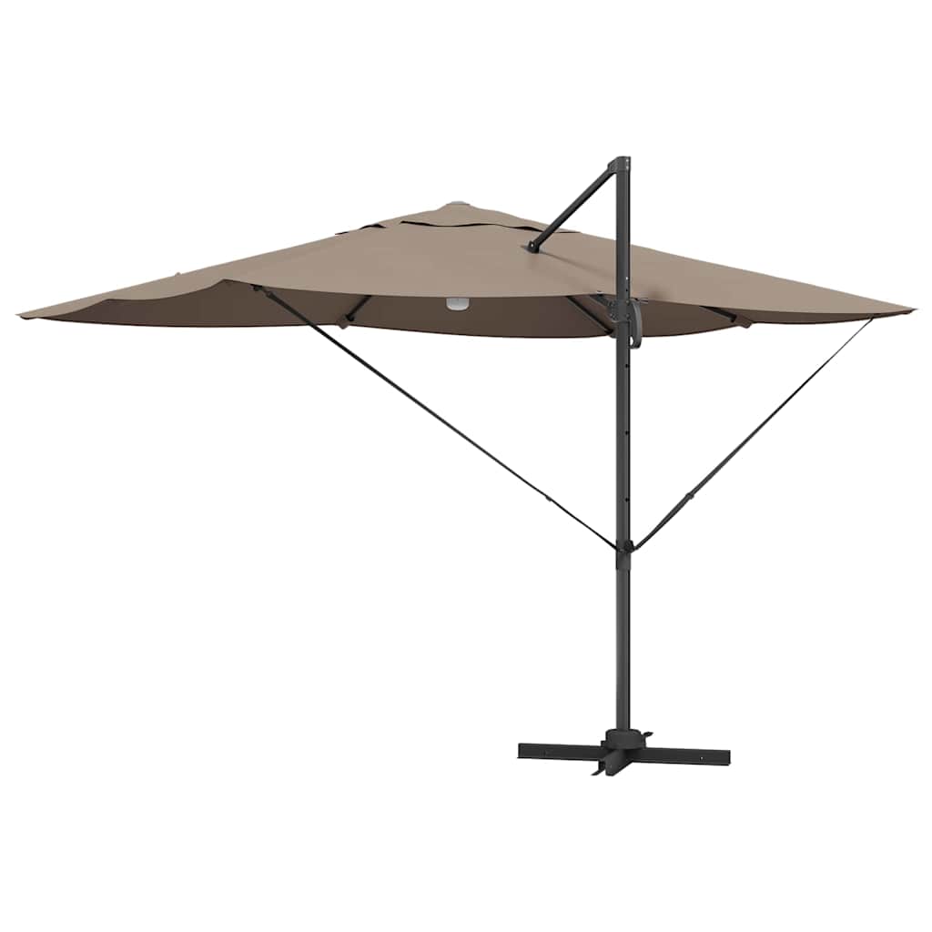 Parasol Taupe 351 x 250 x 253 cm Polyester en Aluminium is nu te koop bij PeponiXL, paradijselijk wonen!