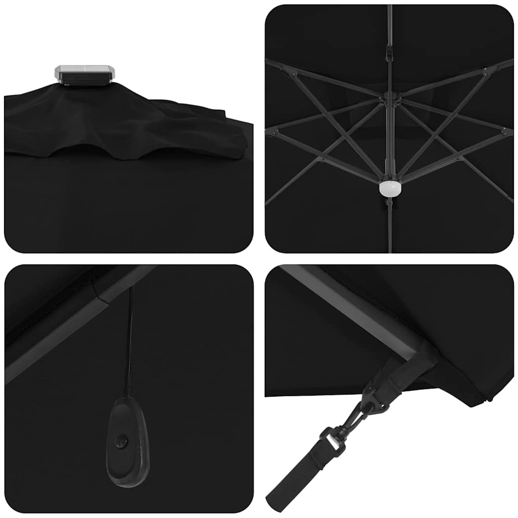 Parasol Zwart 351 x 250 x 253 cm Polyester en Aluminium is nu te koop bij PeponiXL, paradijselijk wonen!