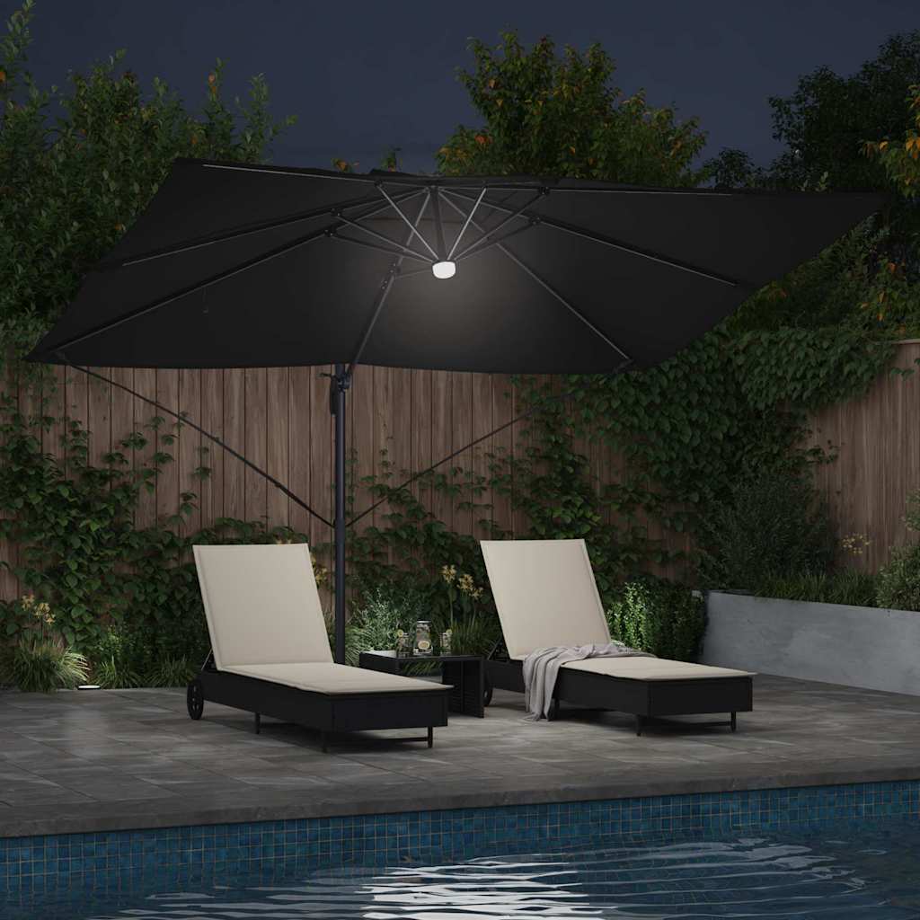 Parasol Zwart 351 x 250 x 253 cm Polyester en Aluminium is nu te koop bij PeponiXL, paradijselijk wonen!