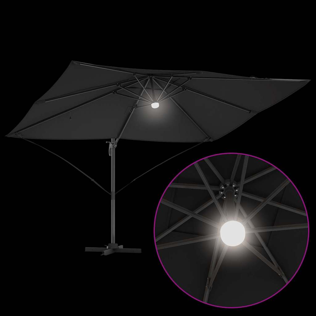 Parasol Zwart 351 x 250 x 253 cm Polyester en Aluminium is nu te koop bij PeponiXL, paradijselijk wonen!