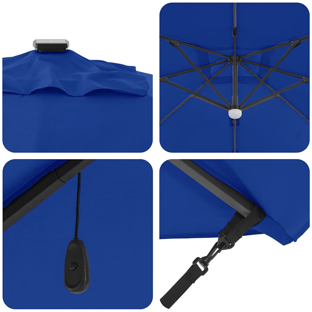 Parasol Azurblauw 351 x 250 x 253 cm Polyester en Aluminium is nu te koop bij PeponiXL, paradijselijk wonen!