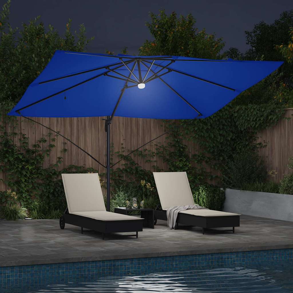 Parasol Azurblauw 351 x 250 x 253 cm Polyester en Aluminium is nu te koop bij PeponiXL, paradijselijk wonen!