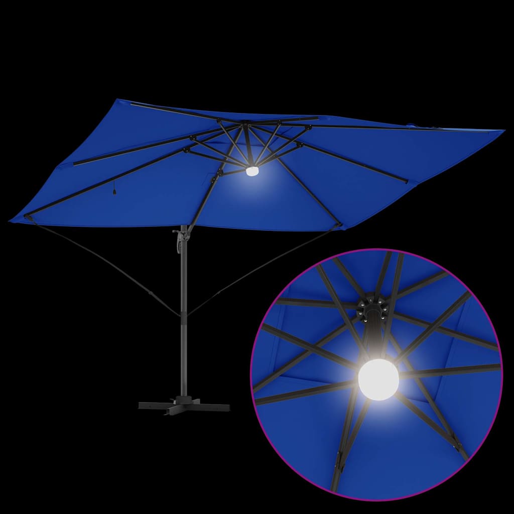 Parasol Azurblauw 351 x 250 x 253 cm Polyester en Aluminium is nu te koop bij PeponiXL, paradijselijk wonen!