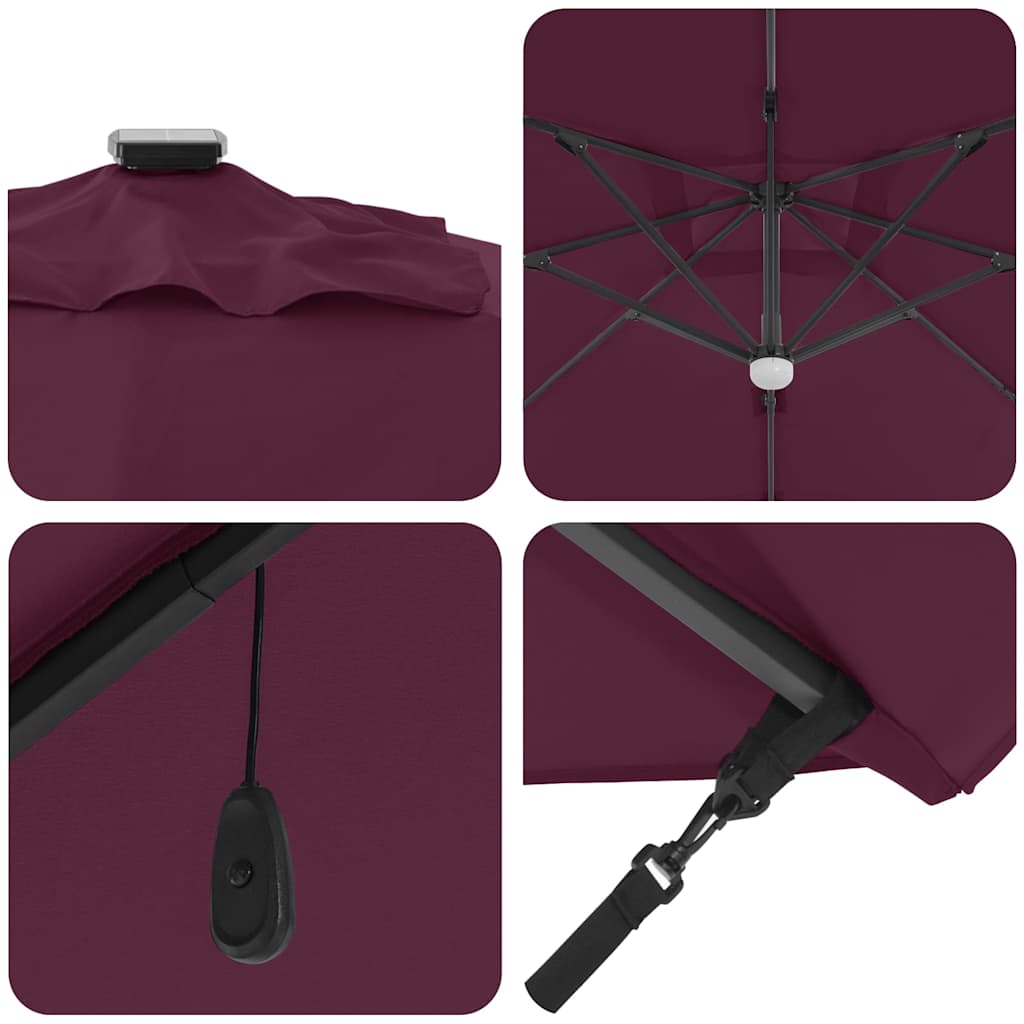 Parasol Bordeaux Rood 351 x 250 x 253 cm Polyester en Aluminium is nu te koop bij PeponiXL, paradijselijk wonen!