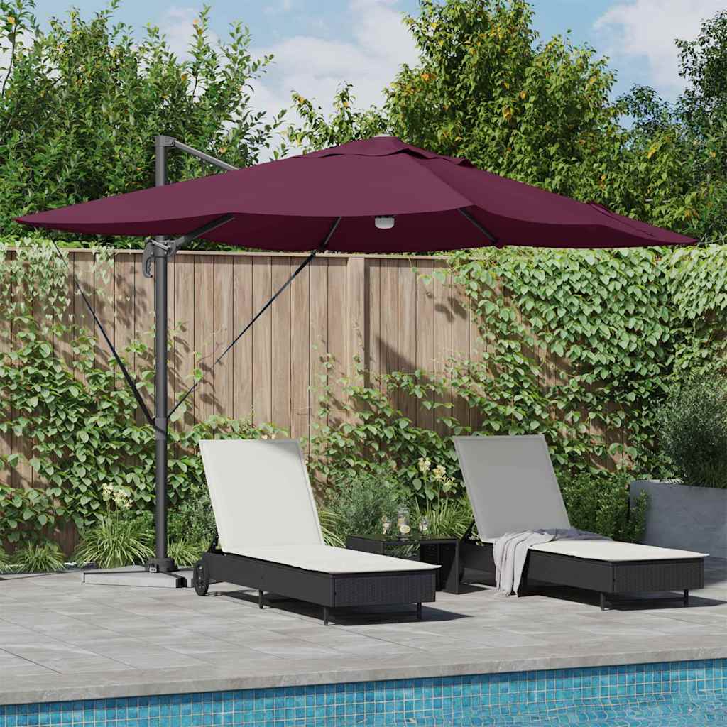 Parasol Bordeaux Rood 351 x 250 x 253 cm Polyester en Aluminium is nu te koop bij PeponiXL, paradijselijk wonen!