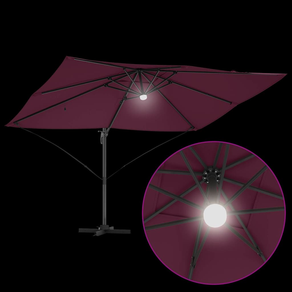 Parasol Bordeaux Rood 351 x 250 x 253 cm Polyester en Aluminium is nu te koop bij PeponiXL, paradijselijk wonen!