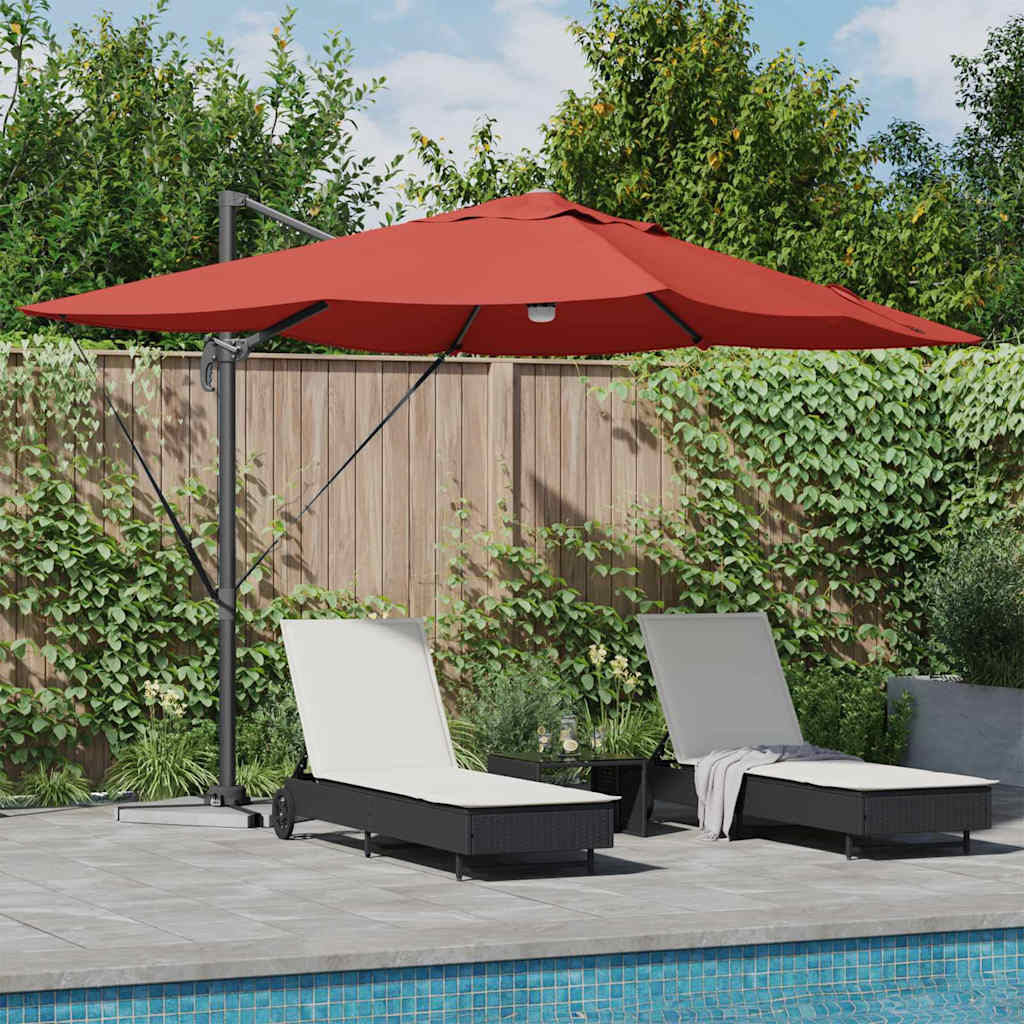 Parasol Terracotta 351 x 250 x 253 cm Polyester en Aluminium is nu te koop bij PeponiXL, paradijselijk wonen!