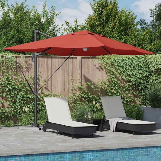 Parasol Terracotta 351 x 250 x 253 cm Polyester en Aluminium is nu te koop bij PeponiXL, paradijselijk wonen!