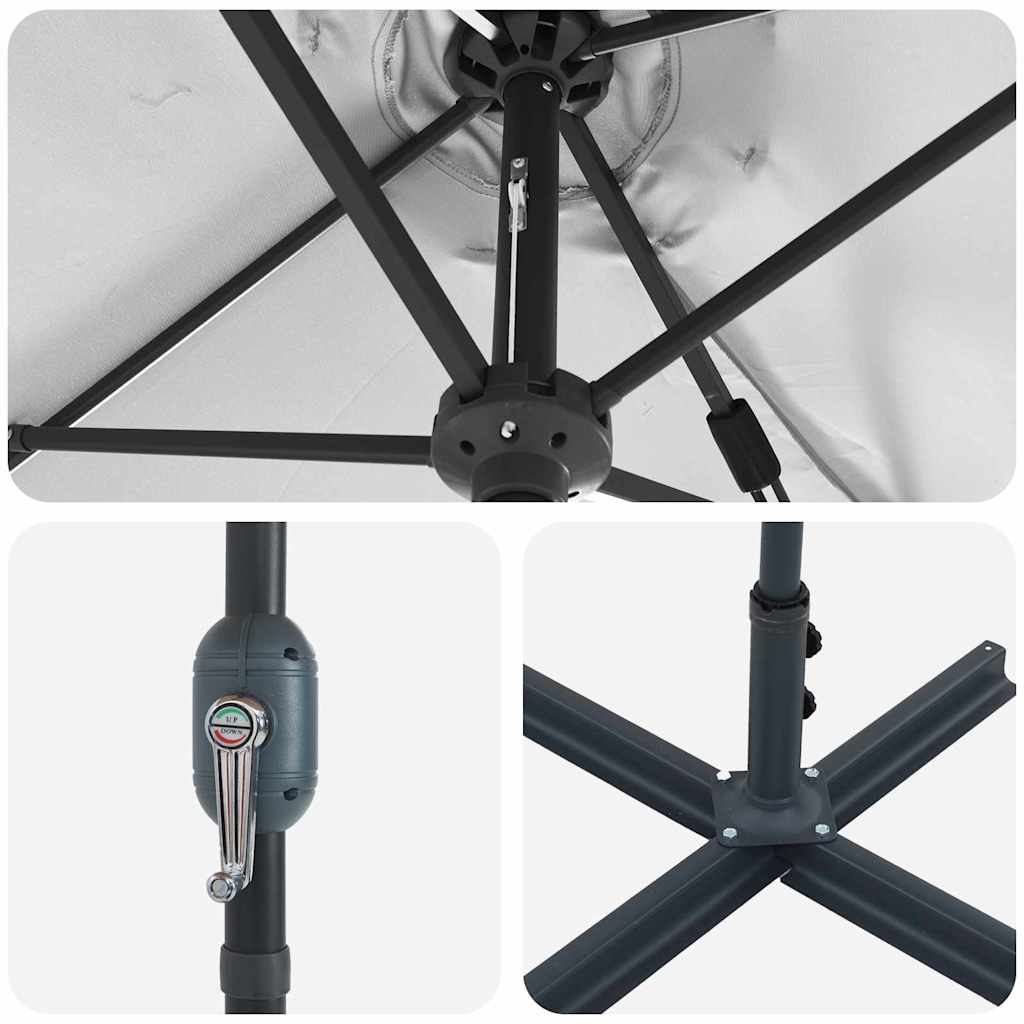 Tuinparasol Zand 370 x 197 x 239 cm Polyester en Aluminium is nu te koop bij PeponiXL, paradijselijk wonen!