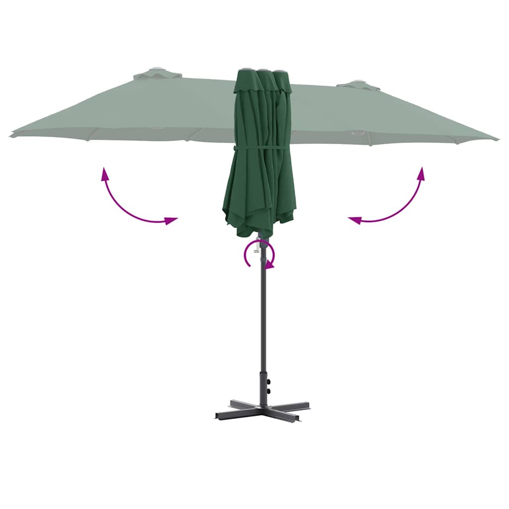 Tuinparasol Groen 370 x 197 x 239 cm Polyester en Aluminium is nu te koop bij PeponiXL, paradijselijk wonen!