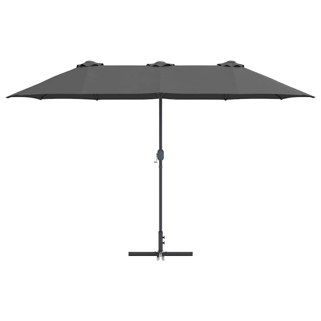 Tuinparasol Antraciet 370 x 197 x 239 cm Polyester en Aluminium is nu te koop bij PeponiXL, paradijselijk wonen!
