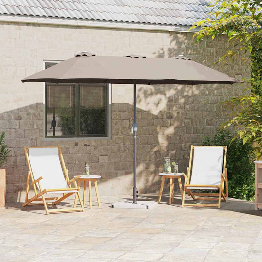 Tuinparasol Taupe 370 x 197 x 239 cm Polyester en Aluminium is nu te koop bij PeponiXL, paradijselijk wonen!