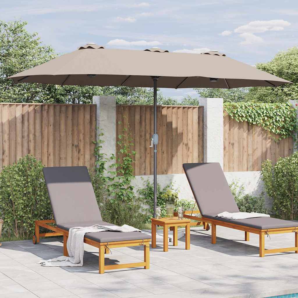 Tuinparasol Taupe 370 x 197 x 239 cm Polyester en Aluminium is nu te koop bij PeponiXL, paradijselijk wonen!