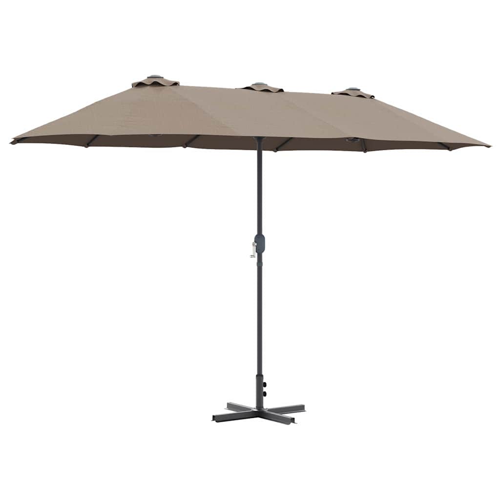 Tuinparasol Taupe 370 x 197 x 239 cm Polyester en Aluminium is nu te koop bij PeponiXL, paradijselijk wonen!