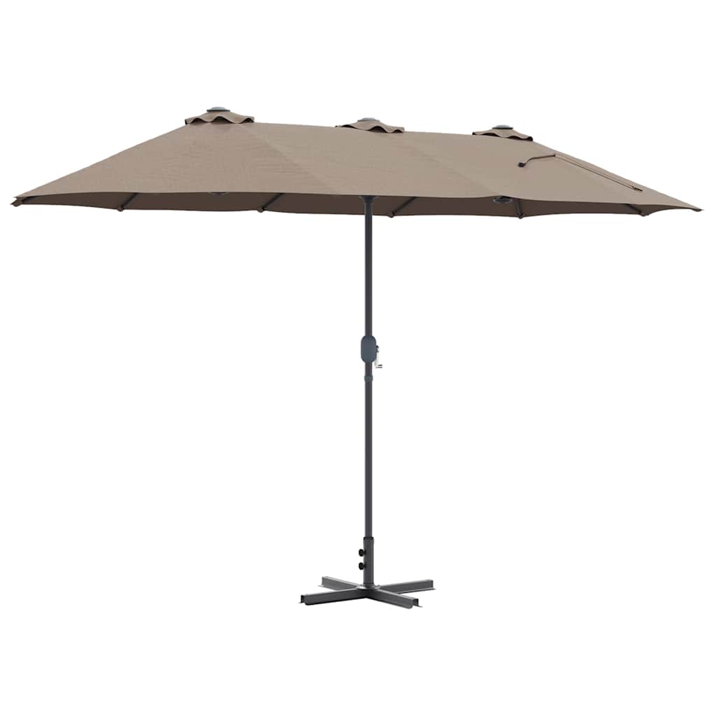 Tuinparasol Taupe 370 x 197 x 239 cm Polyester en Aluminium is nu te koop bij PeponiXL, paradijselijk wonen!