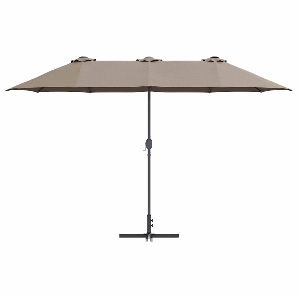 Tuinparasol Taupe 370 x 197 x 239 cm Polyester en Aluminium is nu te koop bij PeponiXL, paradijselijk wonen!