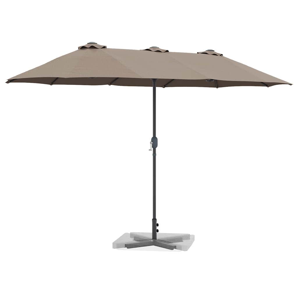 Tuinparasol Taupe 370 x 197 x 239 cm Polyester en Aluminium is nu te koop bij PeponiXL, paradijselijk wonen!