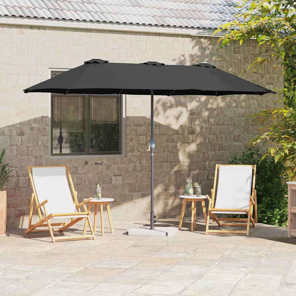 Tuinparasol Zwart 370 x 197 x 239 cm Polyester en Aluminium is nu te koop bij PeponiXL, paradijselijk wonen!