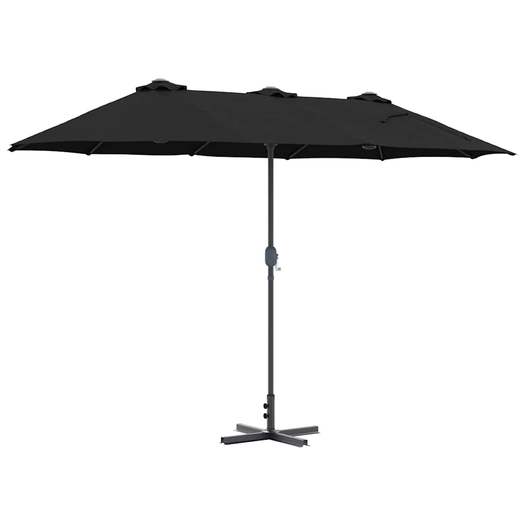 Tuinparasol Zwart 370 x 197 x 239 cm Polyester en Aluminium is nu te koop bij PeponiXL, paradijselijk wonen!