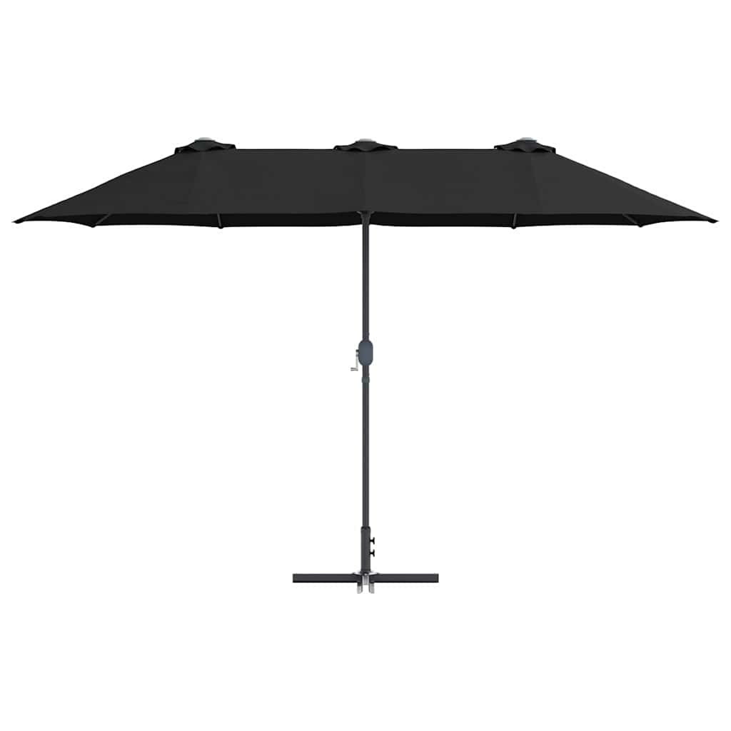 Tuinparasol Zwart 370 x 197 x 239 cm Polyester en Aluminium is nu te koop bij PeponiXL, paradijselijk wonen!