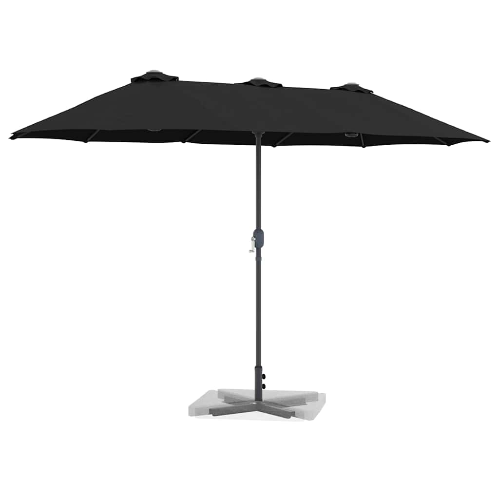Tuinparasol Zwart 370 x 197 x 239 cm Polyester en Aluminium is nu te koop bij PeponiXL, paradijselijk wonen!
