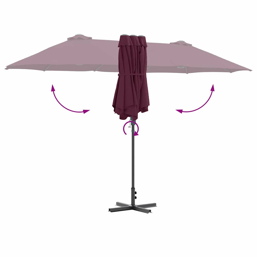 Tuinparasol Bordeaux Rood 370 x 197 x 239 cm is nu te koop bij PeponiXL, paradijselijk wonen!