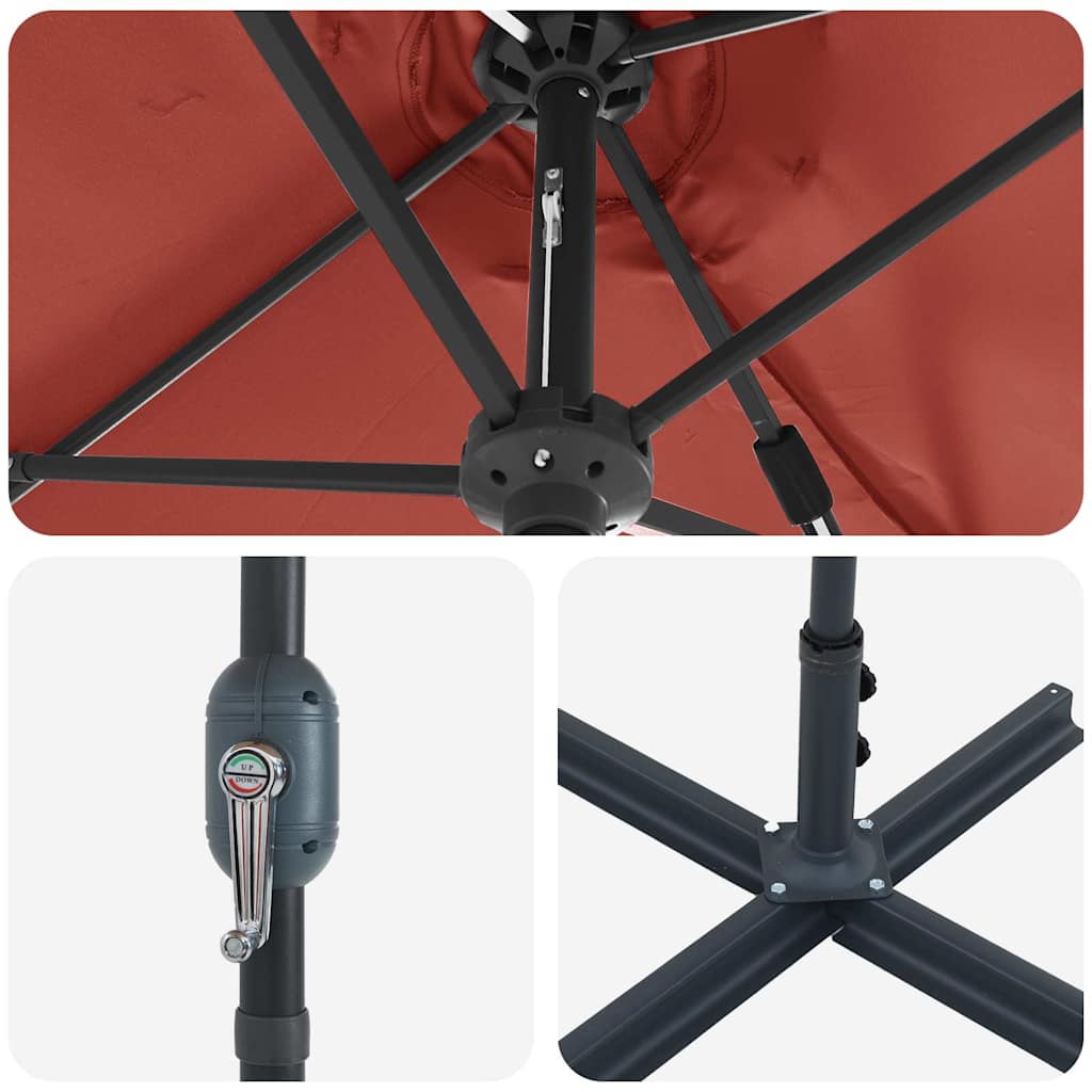 Tuinparasol Terracotta 370 x 197 x 239 cm is nu te koop bij PeponiXL, paradijselijk wonen!