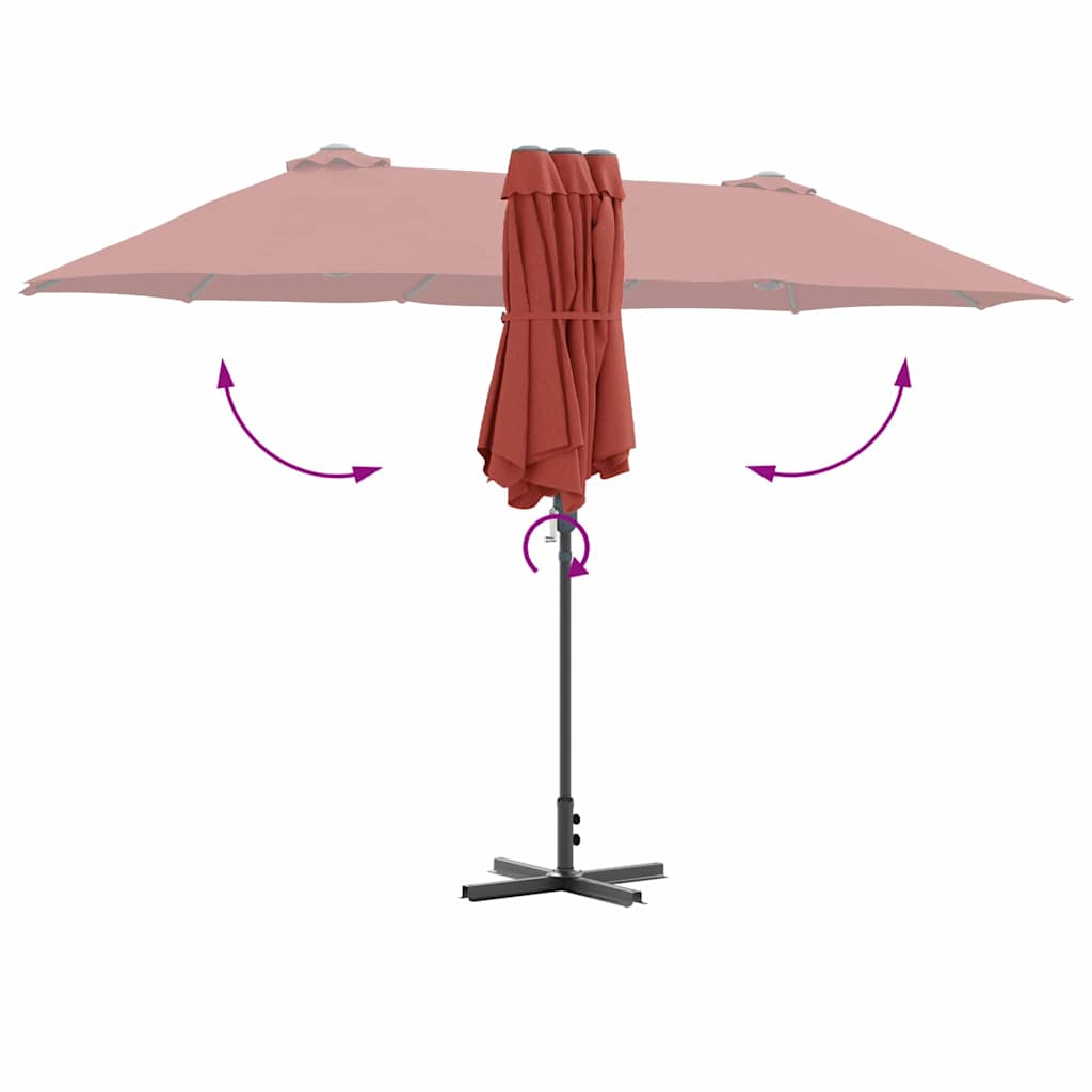 Tuinparasol Terracotta 370 x 197 x 239 cm is nu te koop bij PeponiXL, paradijselijk wonen!