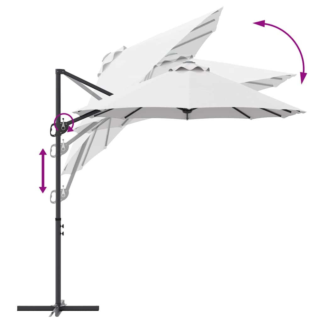 Parasol Zand 372 x 198 x 243 cm Polyester en Aluminium is nu te koop bij PeponiXL, paradijselijk wonen!