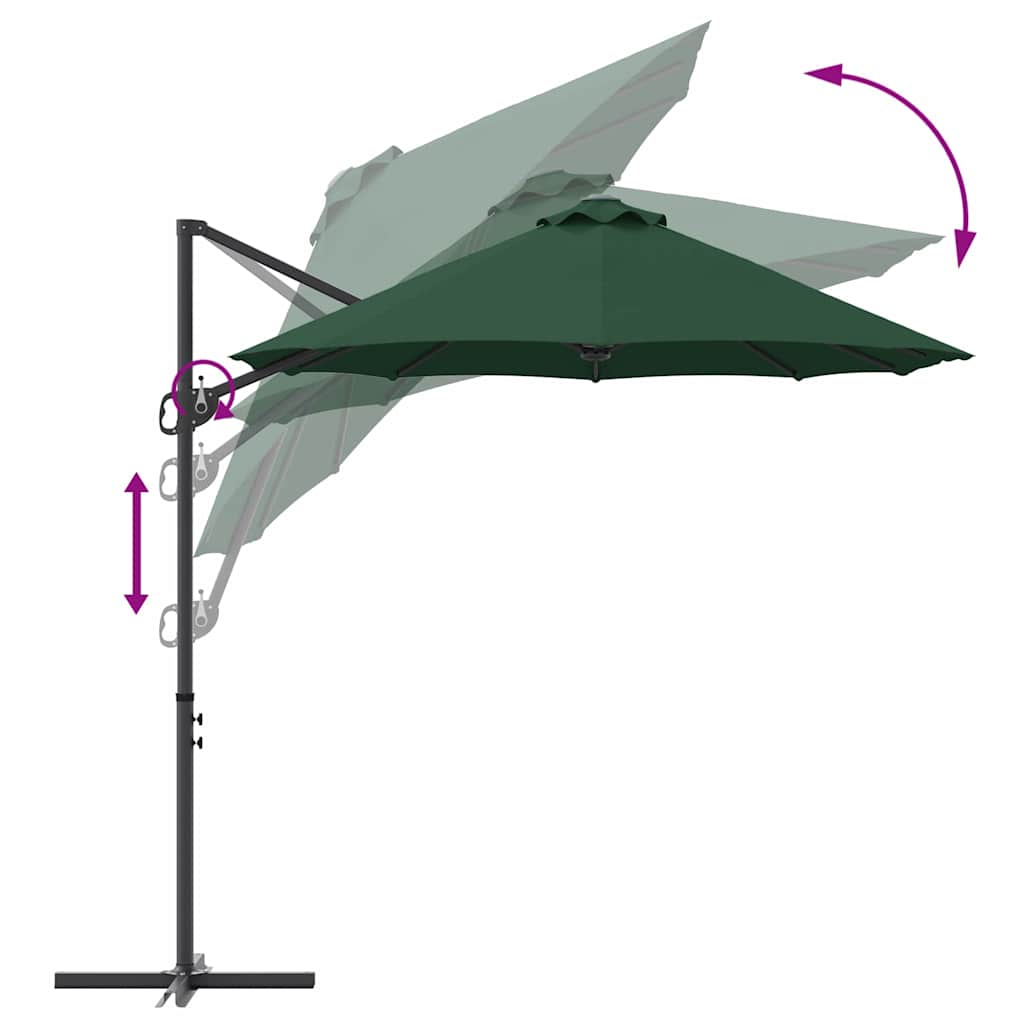 Parasol Groen 372 x 198 x 243 cm Polyester en Aluminium is nu te koop bij PeponiXL, paradijselijk wonen!